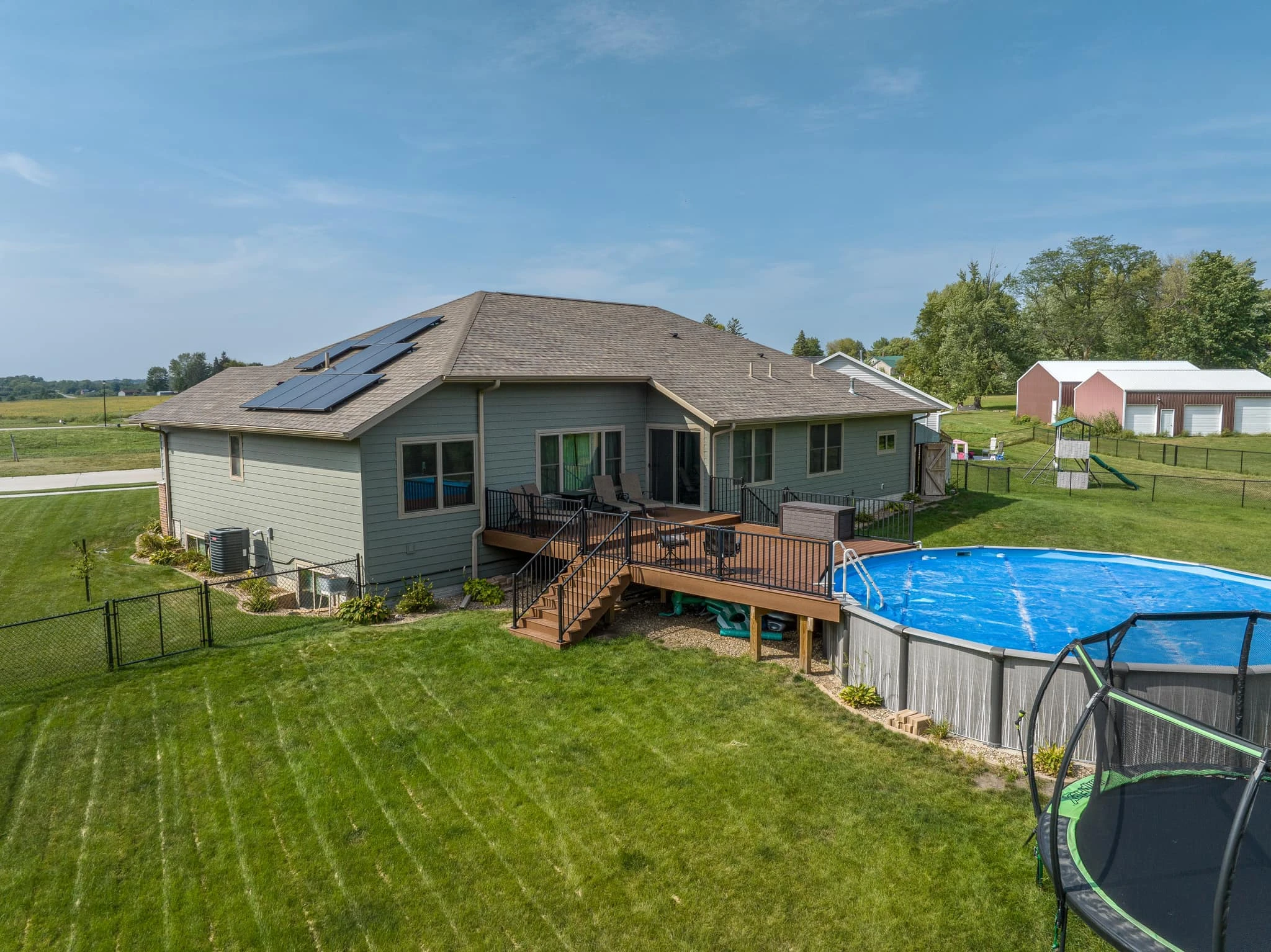 attached above ground pool deck